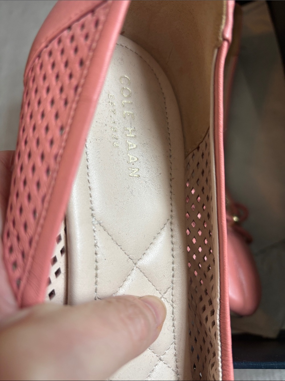Cole Haan Tali Wedge Pumps, Pink Slip-On, Leather, & Breathable - Picture 5 of 8